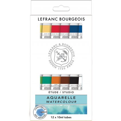 LEFRANC BOURGEOIS STUDIO - AKVARELOVÉ FARBY - SADA 12 x 10 ML