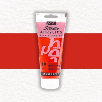 AKRYLOVÁ FARBA - PEBEO - STUDIO ACRYLICS - 100 ML | 19 TRANSPARENT VERMILION