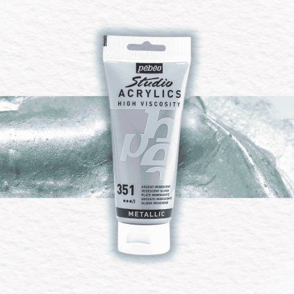Pébéo Studio Acrylic akrylová farba 100 ml | 351 Iridescent Silver
