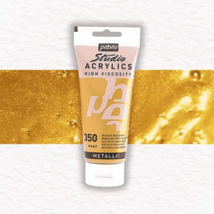 AKRYLOVÁ FARBA - PEBEO - STUDIO ACRYLICS - 100 ML | 350 IRIDESCENT PRECIOUS GOLD