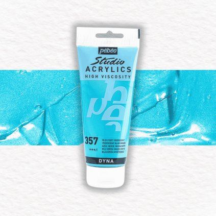 Pébéo Studio Acrylic akrylová farba 100 ml | 357 Iridescent Blue Green