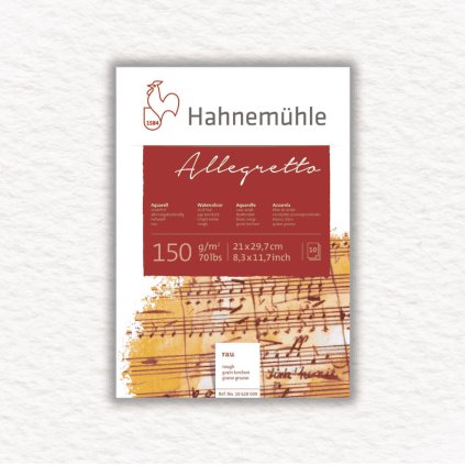 AKVARELOVÝ BLOK - HAHNEMÜHLE - ALLEGRETTO - 150 GSM - ROUGH - 10 LISTOV | A4
