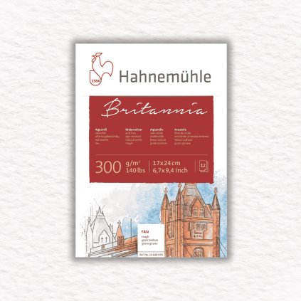 AKVARELOVÝ BLOK - HAHNEMÜHLE - BRITANNIA - 300 GSM - ROUGH - 12 LISTOV | 17x24 CM
