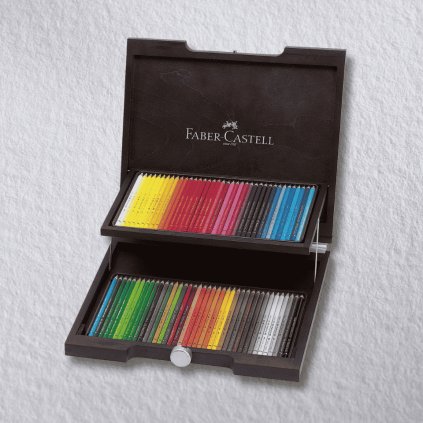 FAREBNÉ CERUZKY - FABER CASTELL - POLYCHROMOS - DREVENÁ KAZETA | 72 KS