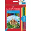 FAREBNÉ CERUZKY - FABER CASTELL HEXAGONAL - SADA 36 KS + 3 BICOLOR + 1 GRAFITOVÁ + STRÚHADLO