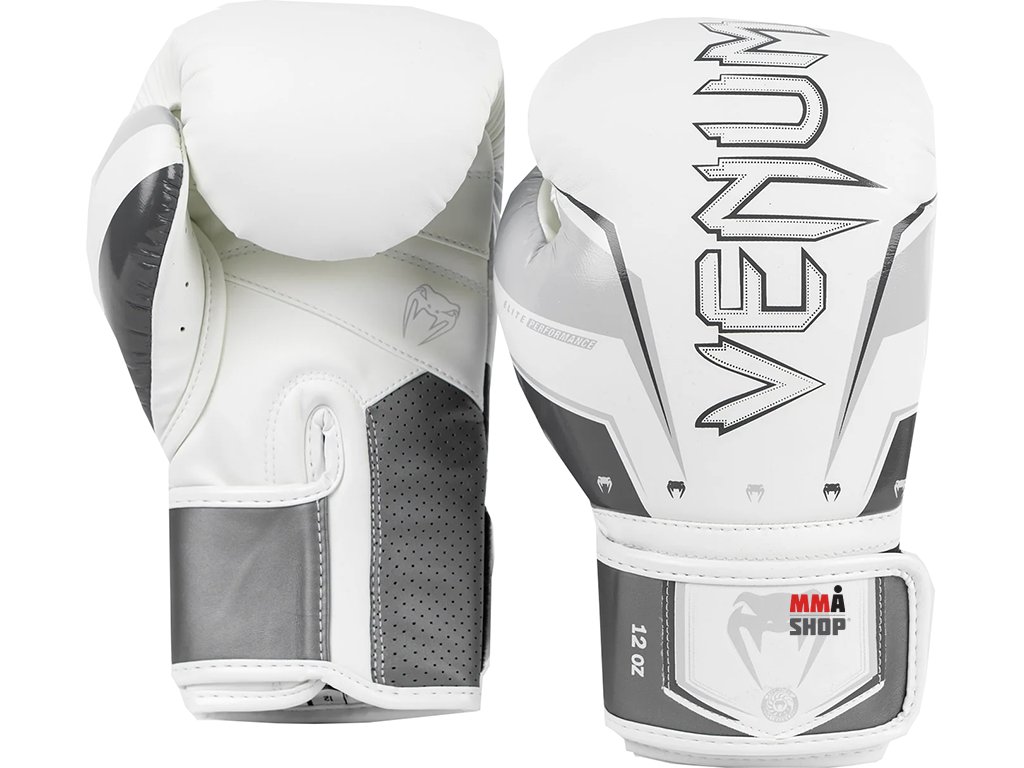 Venum Elite Evo boxerské rukavice - šedo/bílé