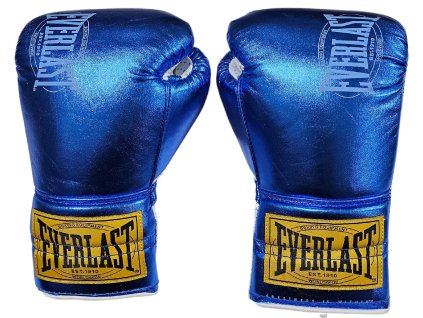 Everlast 1910 - boxerské šněrovací rukavice / metalická modrá