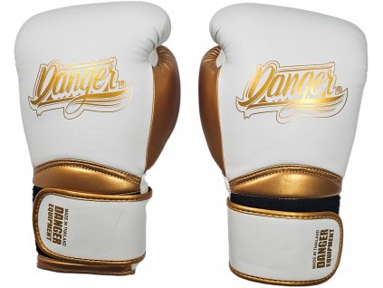 Danger Rocket boxerské rukavice - bílo/zlaté