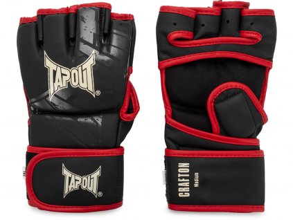 Tapout Crafton tréninkové rukavice MMA  - černo/červeno/béžové