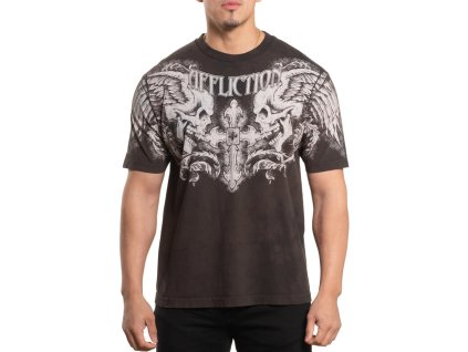 Affliction Winged Up pánské tričko - hnědé