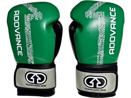Addvance Train and Win kožené boxerské rukavice - černo/zelené