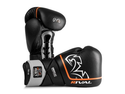 RIVAL RS1 Pro Sparring kožené boxerské rukavice šněrovací - černé