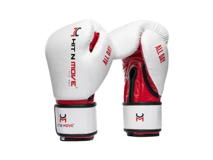 HIT N MOVE All Day® Pro Agility boxerské rukavice Hook and Loop - origin bílé