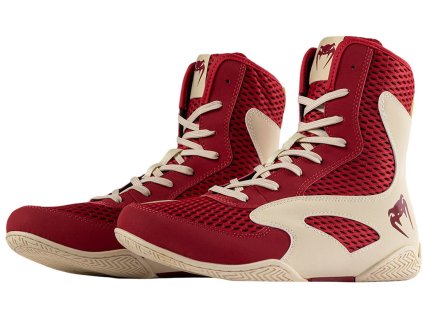 Venum Contender boxerské boty - rudá/slonová kost
