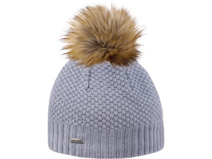 Kama pletená Merino čepice A166 - šedá