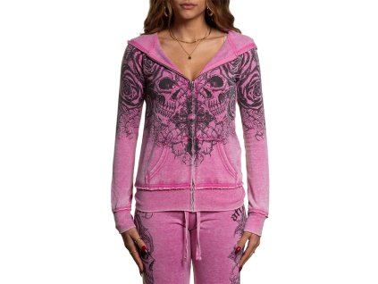 Affliction Forgotten Burnout mikina - růžová