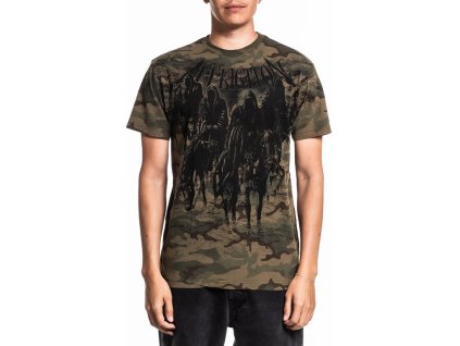 Affliction Black Night tričko krátký rukáv - zelená kamufláž/černá