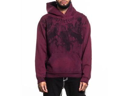 Affliction Crows mikina - bordó