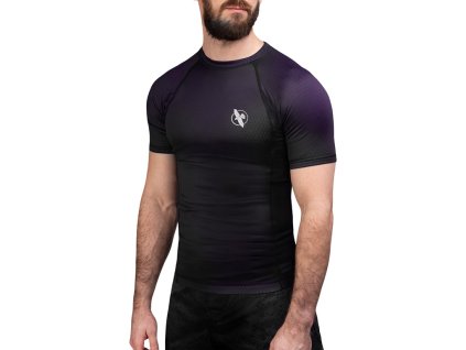 Hayabusa Fusion pánský rashguard krátký rukáv - černo/fialový
