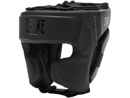 Leone 1947 Black Edition boxerská helma s lícnicemi - černá