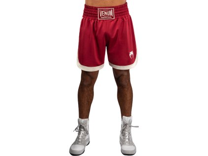 Venum Classic boxerské šortky - rudá/slonová kost
