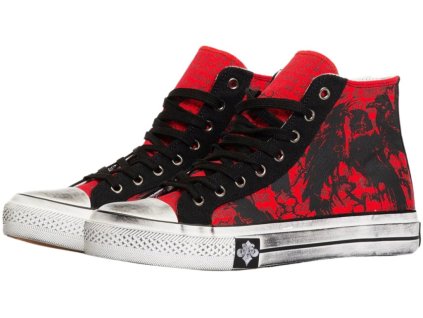 AFFLICTION CROWS HI-TOP TENISKY - ČERVENÉ