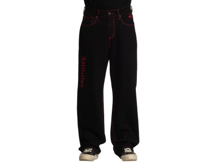 AFFLICTION WIDE LEG JEANSY - ČERNÉ