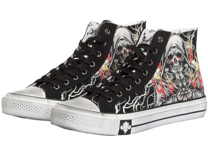AFFLICTION PHANTOM FIRE HI-TOP TENISKY - ČERNÉ