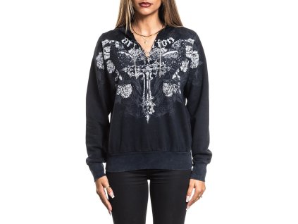 AFFLICTION RUMINATION TIEUP DÁMSKÁ MIKINA - ČERNÁ