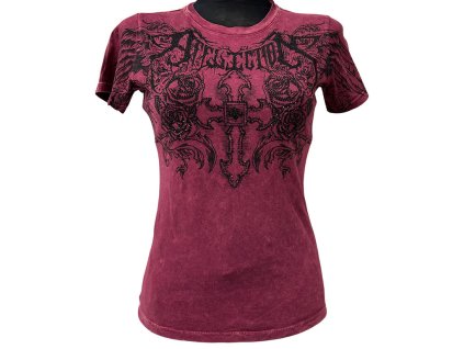 AFFLICTION PALE SORROW DÁMSKÉ TRIČKO - VÍNOVÉ