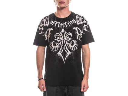 AFFLICTION SKELETON TRIČKO - ČERNÉ