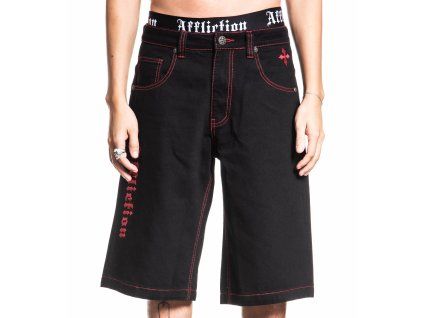 Affliction Wings Denim šortky - černé