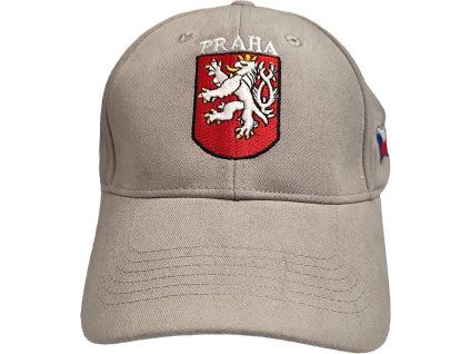Kšiltovka Praha se státním znakem - sv.šedá