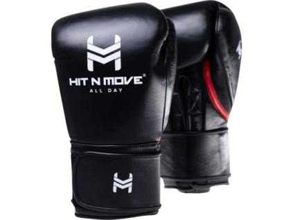 HIT N MOVE All Day® Pro Agility boxerské rukavice Hook and Loop - černo/červené