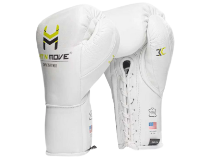 HIT N MOVE Compact 14 oz Conditioning Gloves (Lace Up) - White