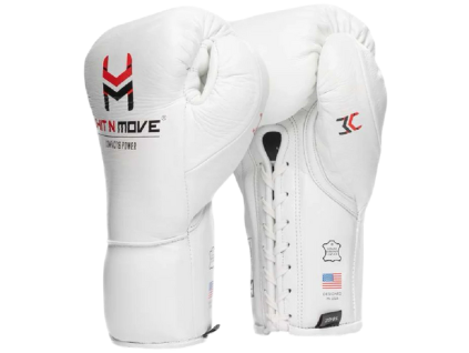 HIT N MOVE Compact 16 oz Conditioning Gloves (Lace Up) - White