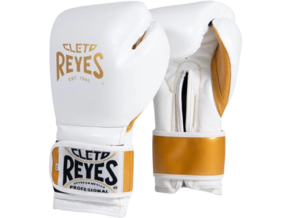 Cleto Reyes Leather Boxing Gloves - White/Gold