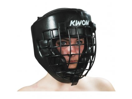 Kwon chránič hlavy s mřížkou - černý (Velikost M)