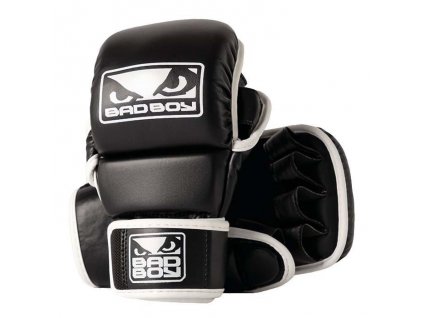 Bad Boy MMA rukavice s palcem, polstrované - černo/bílé (Velikost S/M)