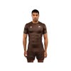 Venum x Roger Gracie Academy rashguard krátký rukáv - tmavě hnědý