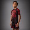 Venum Wolf Atak kids short sleeve rashguard - black/red