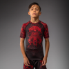 Venum Wolf Atak kids short sleeve rashguard - black/red