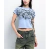 Affliction Superstition Blue Wash Crop T Shirt 405344 front US