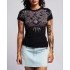 Affliction Womens Wash T-Shirt - Black Burnout Wash