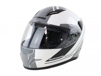 Motocyklová integrální přilba Marushin RS3 Techno TECHNO černo-bílá
