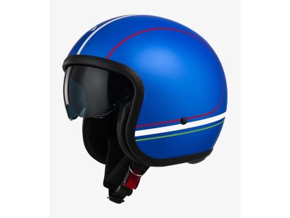 nzi rolling 4 sun blue matt open face helmet 050406ar37