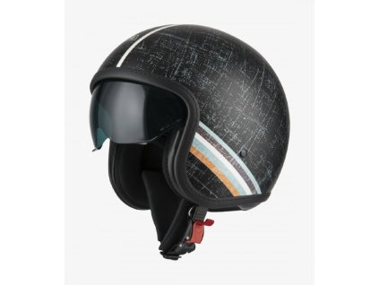 nzi rolling 4 sun linien black matt open face helmet 050406as29