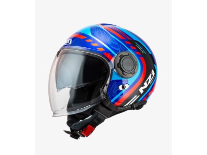 nzi ringway 2 duo connected blue red and blue matte open face helmet 15032a935
