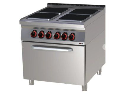 Sporák elektrický se statickou elektrickou troubou GN 21 4x plotýnka 400 V REDFOX SPQT 9080 21 E mmilenium