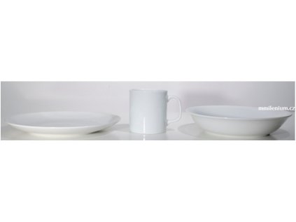 Dětská porcelánová talířová třídílná souprava bez potisku